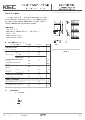 KF3N50DZ/IZ Datasheet PDF KEC