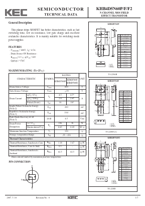 KHB4D5N60P Datasheet PDF KEC