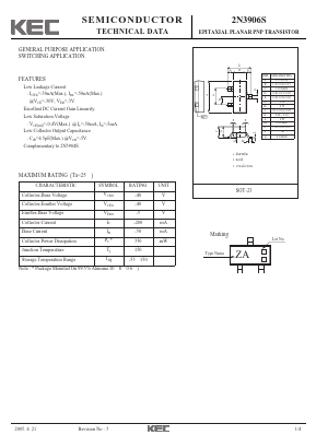 2N3906S Datasheet PDF KEC