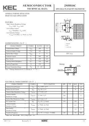 2N5551SC Datasheet PDF KEC