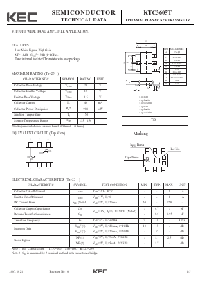 KTC3605T Datasheet PDF KEC
