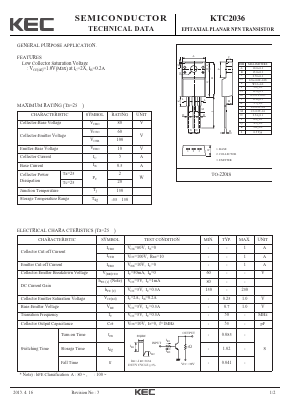 KTC2036 Datasheet PDF KEC