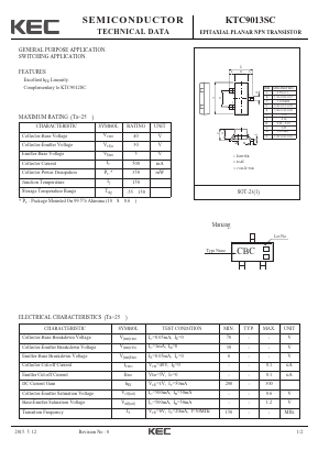 KTC9013SC Datasheet PDF KEC