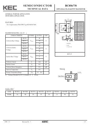 BC856 Datasheet PDF KEC