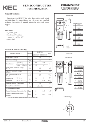 KHB4D0N65P Datasheet PDF KEC