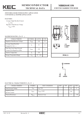 MBRD10U150 Datasheet PDF KEC