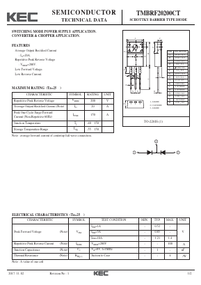 TMBRF20200CT Datasheet PDF KEC