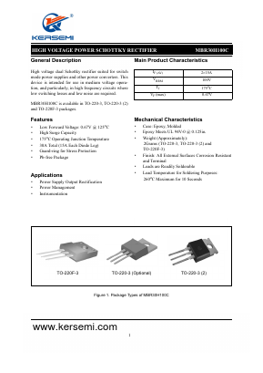 MBR30H100CT-E1 Datasheet PDF Kersemi Electronic Co., Ltd.