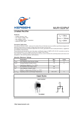 MUR1520PBF Datasheet PDF Kersemi Electronic Co., Ltd.