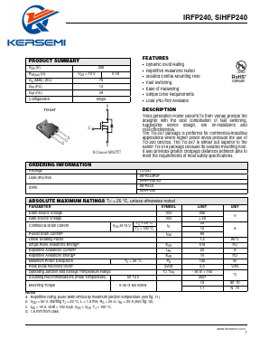 IRFP240PBF Datasheet PDF Kersemi Electronic Co., Ltd.