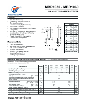 MBR1035 Datasheet PDF Kersemi Electronic Co., Ltd.