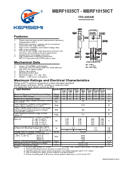 MBRF10150CT Datasheet PDF Kersemi Electronic Co., Ltd.