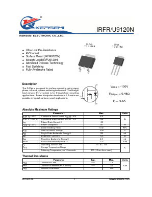 IRFR9120N Datasheet PDF Kersemi Electronic Co., Ltd.