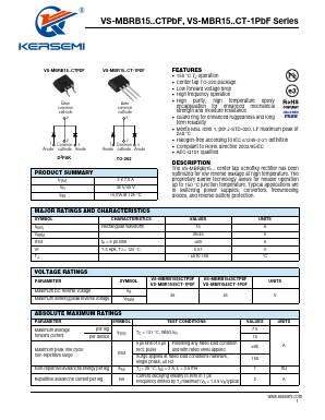 MBRB1535CTPBF Datasheet PDF Kersemi Electronic Co., Ltd.