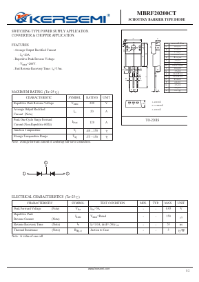 MBRF20200CT_ Datasheet PDF Kersemi Electronic Co., Ltd.