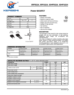 SIHFR224TLA Datasheet PDF Kersemi Electronic Co., Ltd.