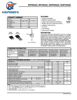SIHFR9220T-E3 Datasheet PDF Kersemi Electronic Co., Ltd.