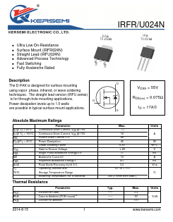 IRFU024N Datasheet PDF Kersemi Electronic Co., Ltd.