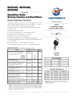 MCR8SD Datasheet PDF Kersemi Electronic Co., Ltd.