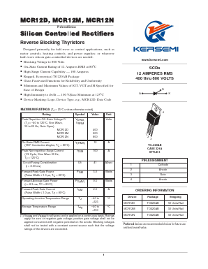 MCR12N Datasheet PDF Kersemi Electronic Co., Ltd.