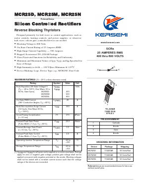MCR25D Datasheet PDF Kersemi Electronic Co., Ltd.