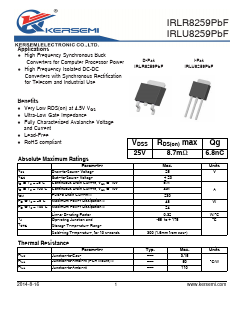 IRLR8259 Datasheet PDF Kersemi Electronic Co., Ltd.