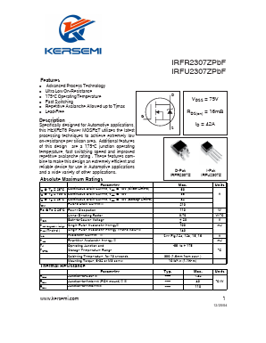 IRFR2307ZPBF Datasheet PDF Kersemi Electronic Co., Ltd.