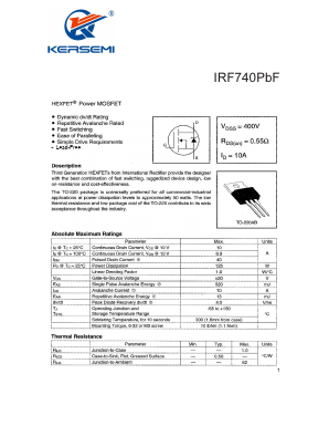 IRF740PBF Datasheet PDF Kersemi Electronic Co., Ltd.