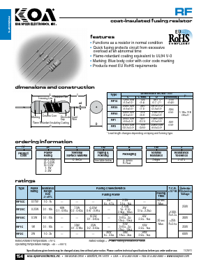 RF16CT52R100J Datasheet PDF KOA Speer Electronics, Inc.