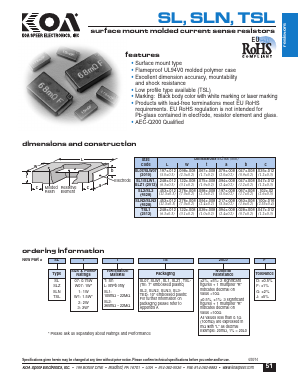 SL2LTED15L0F Datasheet PDF KOA Speer Electronics, Inc.