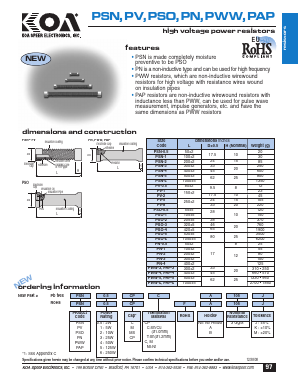 PV4MSMA105J Datasheet PDF KOA Speer Electronics, Inc.