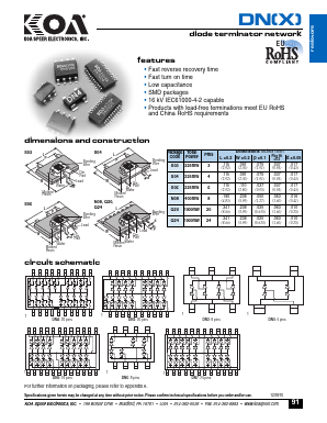 DNAN08TTE Datasheet PDF KOA Speer Electronics, Inc.