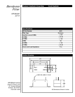 2214 Datasheet PDF KR Electronics, Inc.
