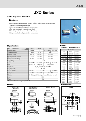 JXO-5F Datasheet PDF Kyocera Kinseki Corpotation