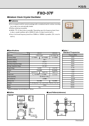 FXO-37F Datasheet PDF Kyocera Kinseki Corpotation