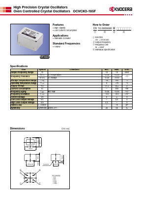 OCVCXO-185F Datasheet PDF Kyocera Kinseki Corpotation