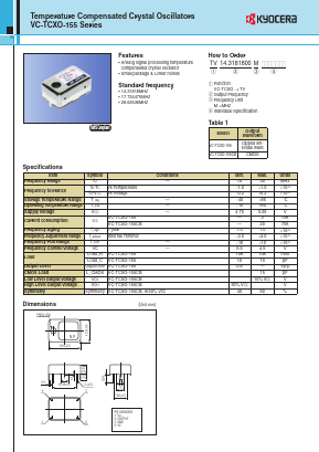 VC-TCXO-155 Datasheet PDF Kyocera Kinseki Corpotation