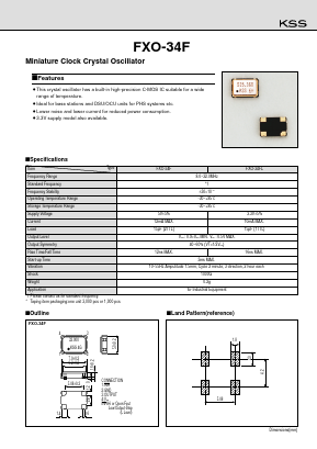 FXO-34FL Datasheet PDF Kyocera Kinseki Corpotation