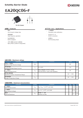 EA20QC06-F Datasheet PDF Kyocera Kinseki Corpotation