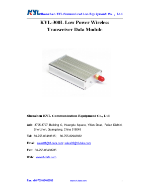 KYL-300L-96 Datasheet PDF SHENZHEN KYL COMMUNICATION EQUIPMENT CO,LTD.