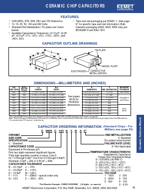 C0805C393F8VAC Datasheet PDF KEMET