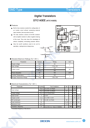 KTC143EE Datasheet PDF KEXIN Industrial