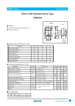 2SB936A Datasheet PDF KEXIN Industrial