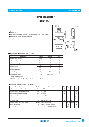 2SB1443 Datasheet PDF KEXIN Industrial