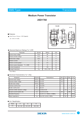 2SD1760 Datasheet PDF KEXIN Industrial