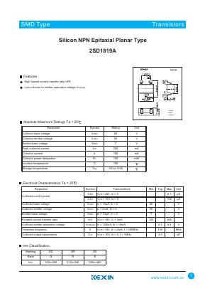 2SD1819A Datasheet PDF KEXIN Industrial