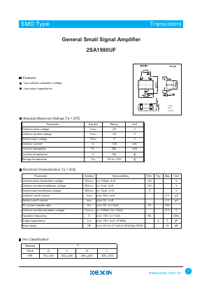 2SA1980UF Datasheet PDF KEXIN Industrial