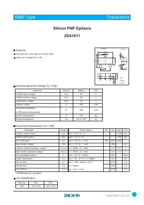 2SA1411 Datasheet PDF KEXIN Industrial