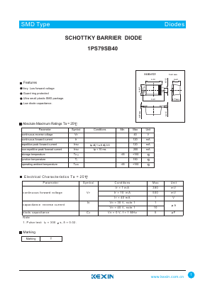 1PS79SB40 Datasheet PDF KEXIN Industrial