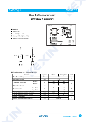 SI4953ADY Datasheet PDF KEXIN Industrial